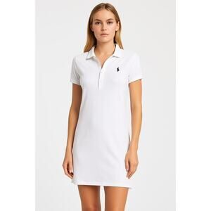 Polo Ralph Lauren White Short Sleeve Polo Shirt Dress Size Large